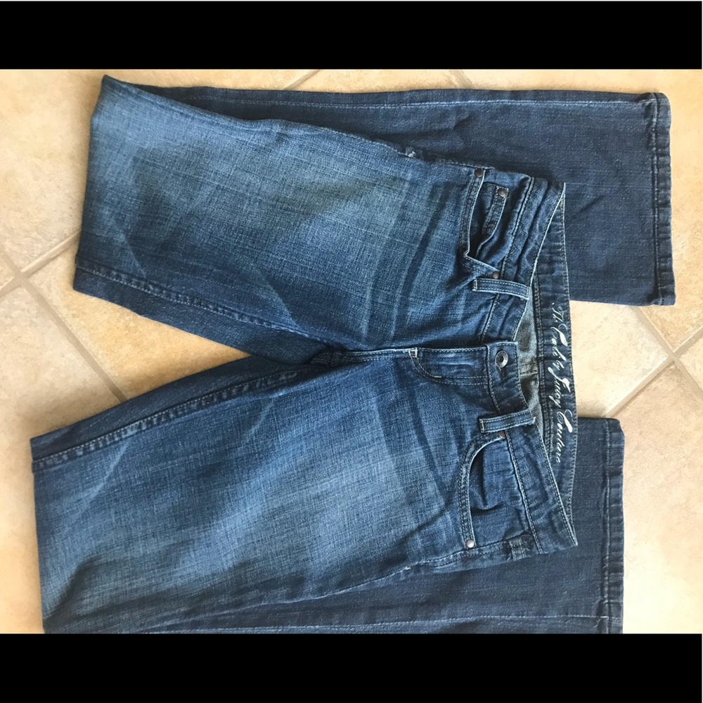Juicy Couture Dark Blue Distressed Straight Leg Jeans